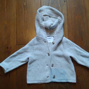 Old Navy Grey Sweater/Cardigan Hoodie 12-18 Months EUC